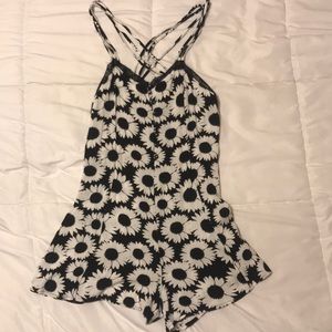 Black and white flower romper from Forever 21
